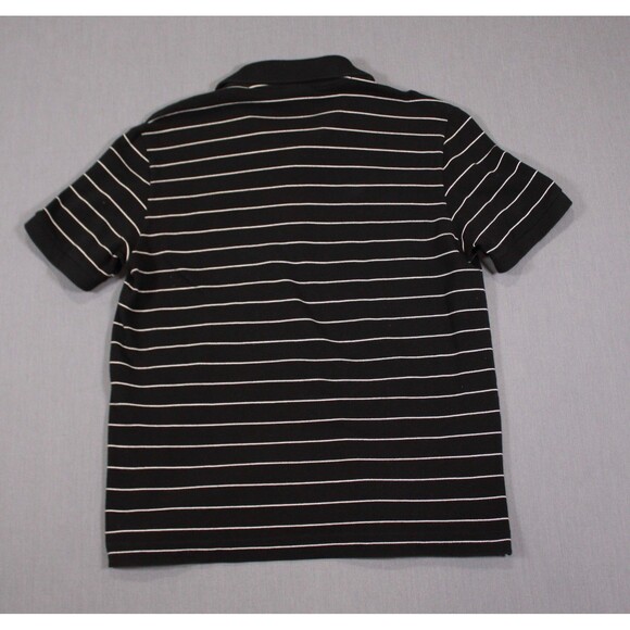 Lacoste Polo Shirt Black Striped Cotton Gray ALLIGATOR Sz 5 Us Sz M - Picture 3 of 10